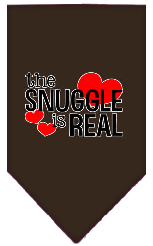 The Snuggle is Real Screen Print Bandana Cocoa Small